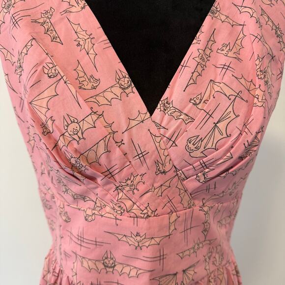 NWT Dapper Day Blushing Bats Pink Cotton Dolce Sleeveless A Line Dress Size XXL - Picture 4 of 14